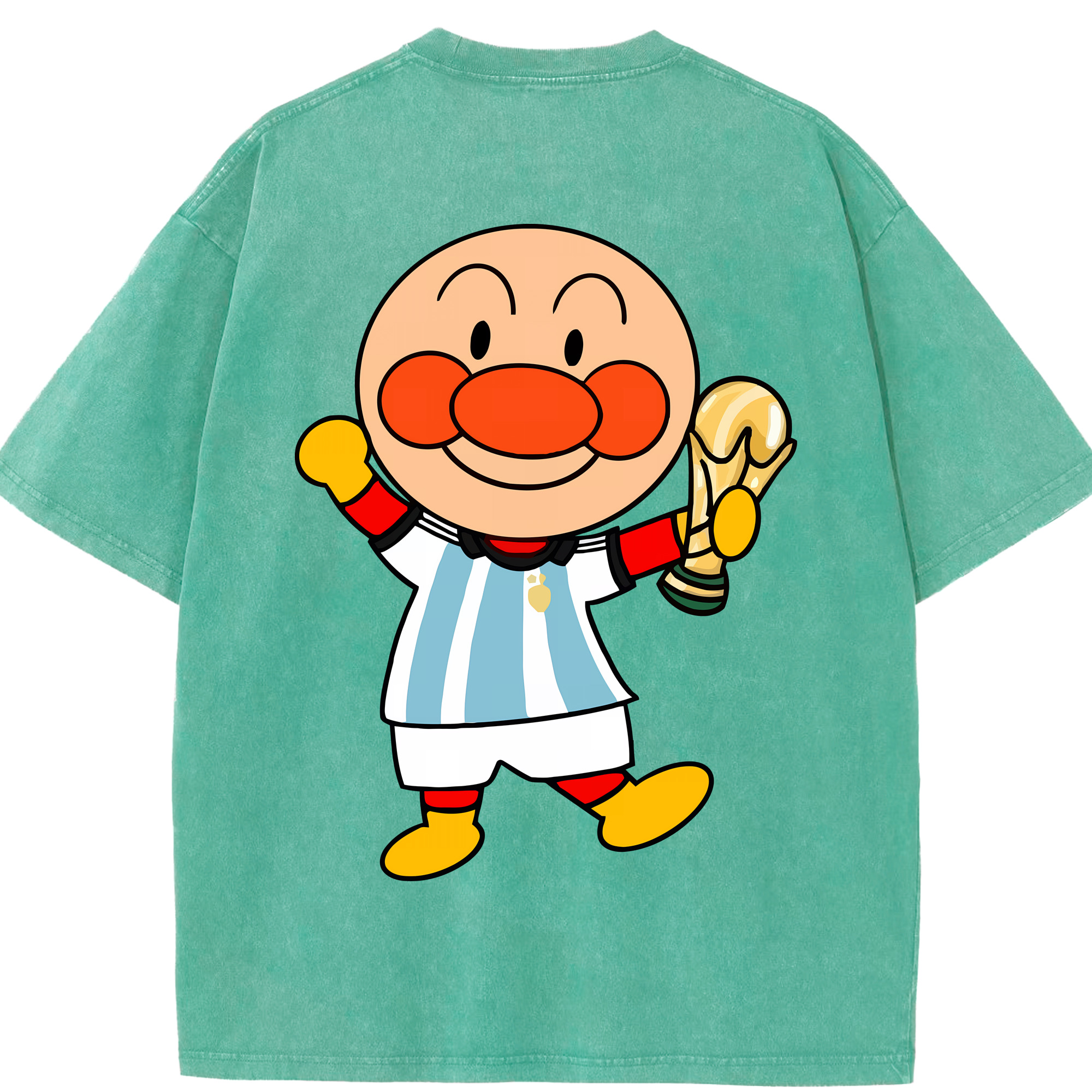 （画像用） アンパンマン Anpanman 綿100% ヴィンテージ風 半袖Tシャツ（背面プリント）